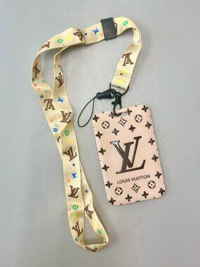 Designer Lanyard ID Holder - LV KHAKI